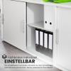 bm 2OH Sliding-Door Cabinet, Lockable, Gray/Silver view 4