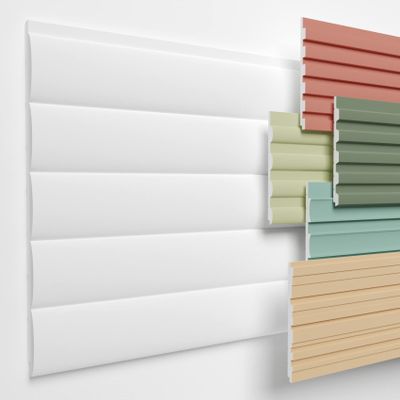HEXIMO XPS Slatted Wall Panel (0.46 m), Paintable White Acoustic Panel, 1 Panel HLM-4-02
