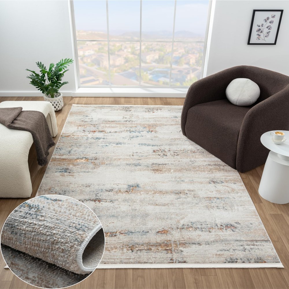 MY-RUG Neha Vintage Rug - 140 x 200 cm, Light Gray/Cream Living Room Rug