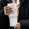 Mr. & Mrs. Panda XXL Travel Mug – Bear and Bunny Hugging view 2