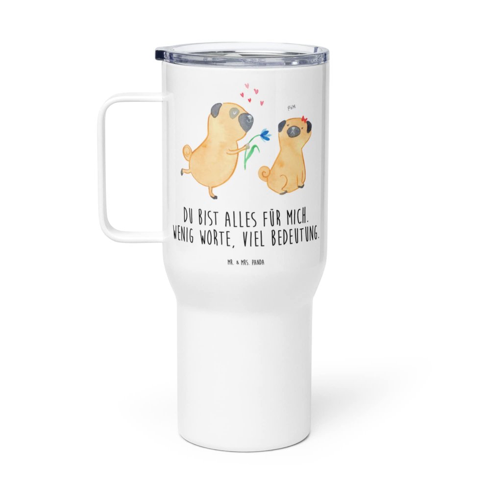 Mr. & Mrs. Panda Pug in Love Travel Mug