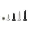 Dowel Screw Set, 100 pcs, 2 x 6 mm, 2 x 7 mm, 2 x 8 mm, 2.5 x 8 mm, 2.5 x 10 mm, Flat-Head Screws, Black view 2