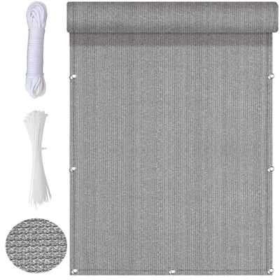 Rectangular Privacy Screen 3.2 x 7.5 m for Balcony Fences, Gray