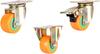 Heavy-Duty Casters, Set of 4 Swivel Casters, Yellow, 2 in Polyurethane Foam Furniture Casters, 360° Top Plate, Ball Bearings, Dual Locking, Quiet, 661 lb Load Capacity, with Screws, for Trolleys and Cabinets view 4
