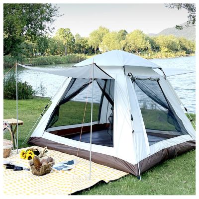 4-Person Tent with Double Doors and Four Windows, Opens in 3 Seconds