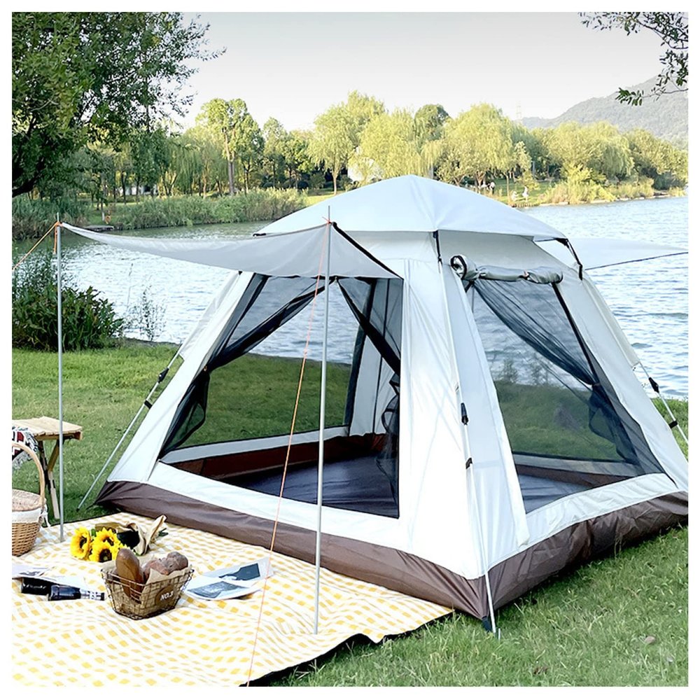 4-Person Tent with Double Doors and Four Windows, Opens in 3 Seconds