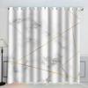 AKATIE Marble Eyelet Curtains, Sound-Reducing Polyester Curtains, Modern Art for Girls’ and Boys’ Rooms, 2 Panels (200 x 200 cm) view 1