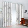 AKATIE Marble Eyelet Curtains, Sound-Reducing Polyester Curtains, Modern Art for Girls’ and Boys’ Rooms, 2 Panels (200 x 200 cm) view 2
