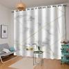 AKATIE Marble Eyelet Curtains, Sound-Reducing Polyester Curtains, Modern Art for Girls’ and Boys’ Rooms, 2 Panels (200 x 200 cm) view 4