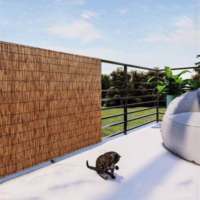 MZQMK Reed Privacy Fence for Balcony, Pool, or Patio, 1.66 ft High