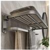 ELZEM 2-Tier Wall-Mounted Stainless Steel Towel Rack, 70 cm, Color A view 1