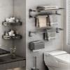 ELZEM 2-Tier Wall-Mounted Stainless Steel Towel Rack, 70 cm, Color A view 3
