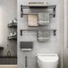 ELZEM 2-Tier Wall-Mounted Stainless Steel Towel Rack, 70 cm, Color A view 4