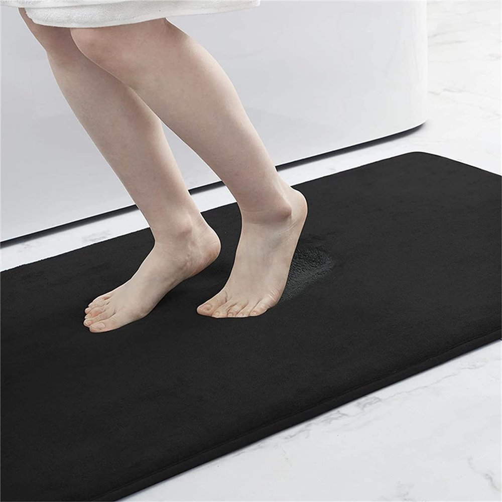 RWRAPS Red Slow-Rebound Bath Mat, Highly Absorbent Plush Rug