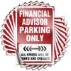 CakJuice Wooden Bathroom Sign, "Financial Advisor Parking Only," Funny Sticker, 10 Pieces, Hanging Decoration for Porch or Bedroom, Accessory (8 x 12 cm) view 1