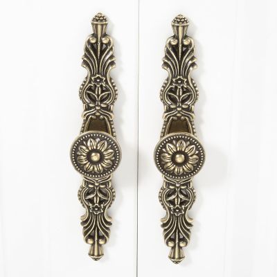 Mgoodoo 2-Pack Vintage Cabinet Pulls, Antique Bronze, 96 mm Hole Spacing