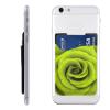 Qqlady Green Rose Stick-On Phone Card Holder Wallet view 1
