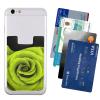 Qqlady Green Rose Stick-On Phone Card Holder Wallet view 2