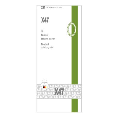 A5 dotted notebook with white cover for the revolutionary X47 notebook with replaceable booklets
