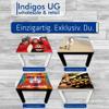 INDIGOS UG Printed Side Table, 55 x 55 x 45 cm, Herbs in Jars, Black view 3