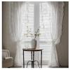 Homxi Sheer Voile Curtains, 2-Piece Set, 2 x 150W x 280H cm, White Floral Lace Tulle Curtains for Hooks view 1