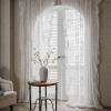 Homxi Sheer Voile Curtains, 2-Piece Set, 2 x 150W x 280H cm, White Floral Lace Tulle Curtains for Hooks view 2