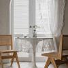 Homxi Sheer Voile Curtains, 2-Piece Set, 2 x 150W x 280H cm, White Floral Lace Tulle Curtains for Hooks view 4