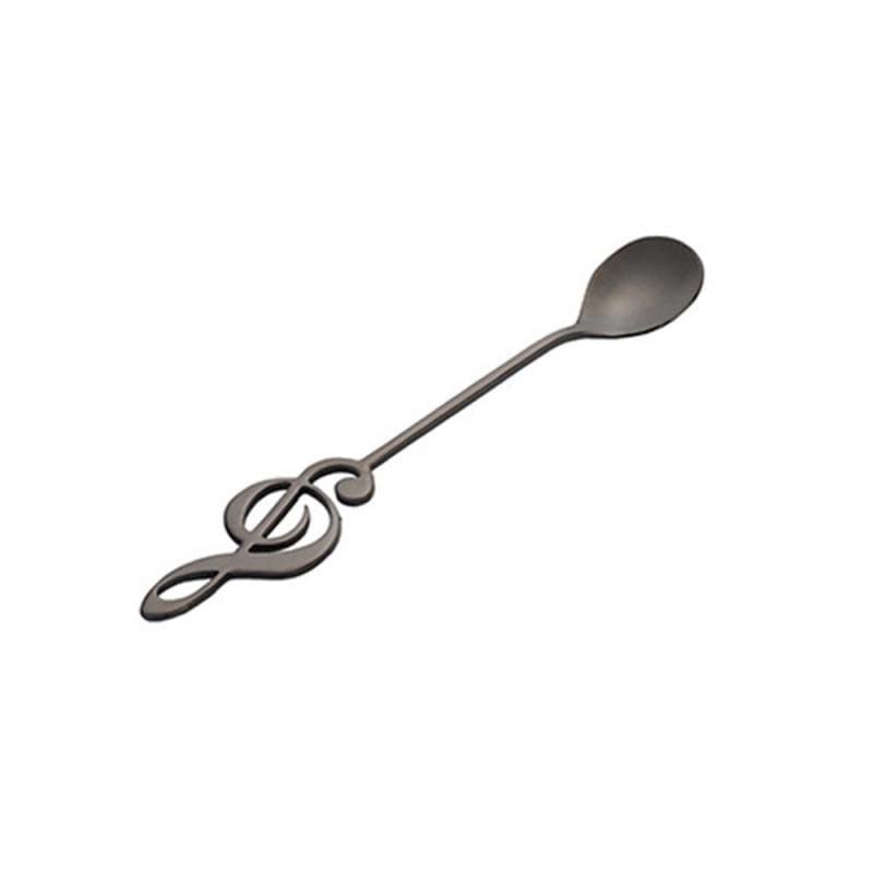 Stainless Steel Musical Notes Teaspoon, Coffee, Espresso & Dessert Spoon (Color: G, Size: 1 pc)