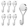 MOGADEE Magnetic Hooks, 6-Pack, Silver, Extra Strong view 1