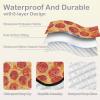 YOUJUNER Picnic Blanket, 200 x 200 cm, 3D Pizza Print, Waterproof view 2