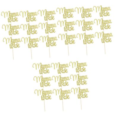 Abaodam 3 Sets Elegant Mother's Day Cake Toppers, Glitter Cupcake Picks, 12 Pieces × 3