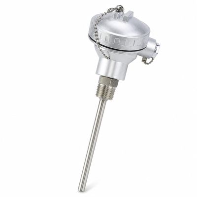 RTD PT100 Temperature Sensor Probe, 1/2" NPT Thread, Stainless Steel, -200–420°C (100 mm)