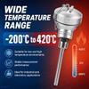 RTD PT100 Temperature Sensor Probe, 1/2" NPT Thread, Stainless Steel, -200–420°C (100 mm) view 4