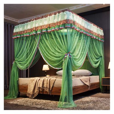 BUJOG Luxury Princess Canopy, 3 Side Openings, Mosquito Net for Girls’ Beds up to King Size, Easy Installation (200 x 220 x 200 cm, Color: B