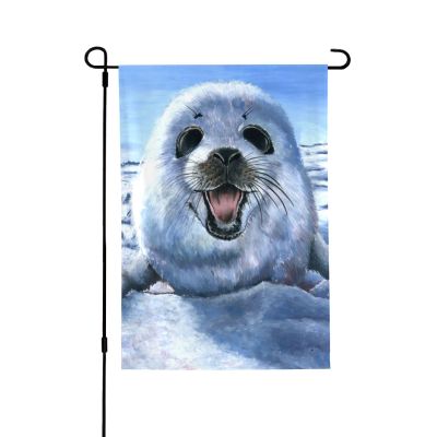Harp Seal Wallpaper Garden Flag, Double-Sided, 71 x 102 cm, Welcome Farm Outdoor Decor