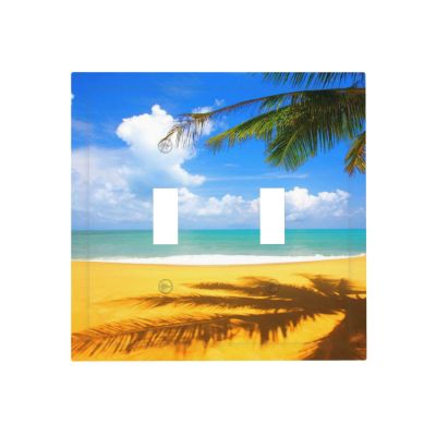 Tropical Trees Summer Beach Print Double Toggle Wall Plate