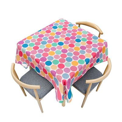Chickwin Colorful Polka Dot Polyester Tablecloth, Square, 180 x 180 cm