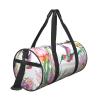 Round Travel Duffel Bag – Garden with Birds and Flowers view 3