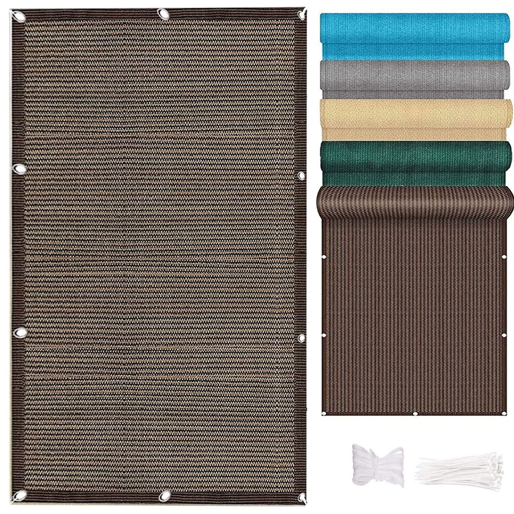 AMZYU Balcony Privacy Screen 130 x 400 cm, Brown