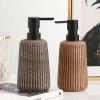 LekLai Ceramic Soap Dispenser, Refillable Lotion/Shampoo Pump, Dark Brown, 400 ml view 2