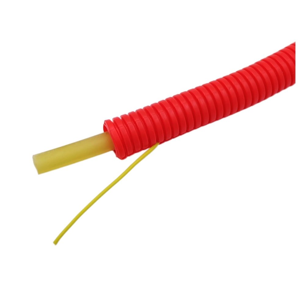 1/5 m PP Insulating Conduit, 7.5–25 mm, Automotive Wire Harness Protective Sleeve, Red, Open, OD 17 × OD 21.2 mm, 5 m