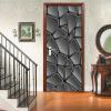 3D Door Wall Sticker, Black Geometric Pattern, Self-Adhesive PVC Wallpaper, 100 x 200 cm view 3