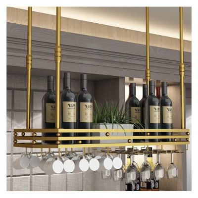MAZAGE Industrial Retro Adjustable Hanging Wine Glass Rack