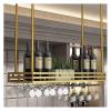 MAZAGE Industrial Retro Adjustable Hanging Wine Glass Rack view 1