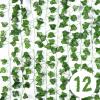 Vinabo Artificial Ivy, 12-Piece Ivy Garland, 2.1 m Green Ivy Vine for Garden, Wedding, Party, Wall Decor, Halloween and Patio view 1