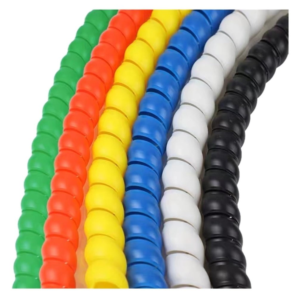 1/2/5 m 8/10 mm Cable Organizer Spiral Wrap, Flexible Wire Sleeve, Black, ID 14 mm, 5 m