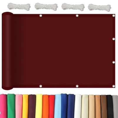 Rectangular Sun Shade Sail 2.5 x 7 m, Windbreak Canopy, 98% UV Protection, Wine Red