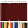 Rectangular Sun Shade Sail 2.5 x 7 m, Windbreak Canopy, 98% UV Protection, Wine Red view 1