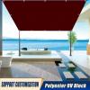Rectangular Sun Shade Sail 2.5 x 7 m, Windbreak Canopy, 98% UV Protection, Wine Red view 2