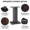 sourcing map Wood-Grain Speaker Stands, 1 Pair, 19.7 in (50 cm) view 3